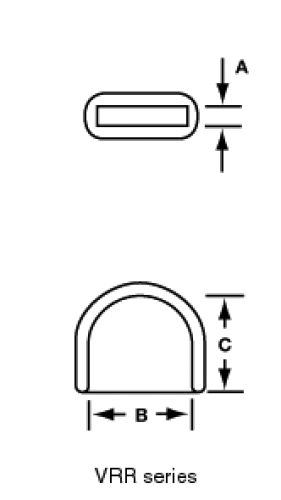 Line Diagram - Vinyl Rectangular Round-End Finishing Caps & Grips
