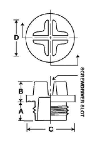 Line Diagram - Metric Slotted-Head Plugs